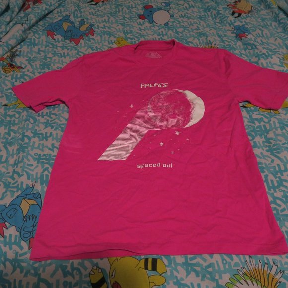 Palace P-Moon T-Shirt Spaced Out Men's Medium SS18 Hot Pink - Picture 1 of 9